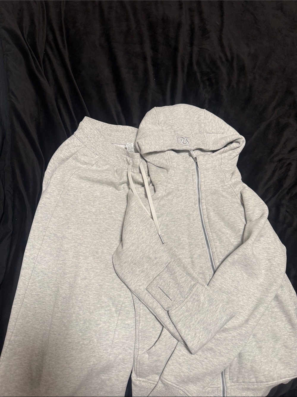 lululemon athletica Light Gray Full-Zip Hoodie & Sweatpants Set